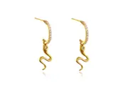 Culturesse Elga Snake Drop Earrings Jewellery Sterling Silver 18K Gold Filled