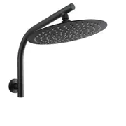 ACA WELS Round 12'' Ultrathin Stainless Steel Rainfall Shower Head Gooseneck Wall Arm Black