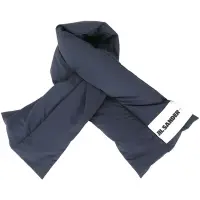 在飛比找Yahoo奇摩購物中心優惠-JIL SANDER 標誌羽絨圍巾/圍脖(深藍色)