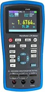 Professional LCR Meter 2.8” TFT Handheld LCR Digital Bridge Capacitance Inductance Resistance Frequency Tester 100Hz~10kHZ Used in Product R&D, Component Incoming Inspecti(ET433)