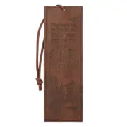 Soar Brown Faux Leather Bookmark - Isaiah 40:31