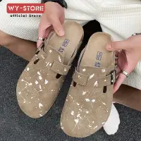 在飛比找蝦皮商城精選優惠-BIRKENSTOCK 原創新款勃肯男女塗鴉設計外穿沙灘鞋真