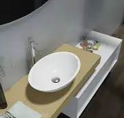 BATHROOM - OVAL ABOVE COUNTER TOP BASIN - STONE - SOLID SURFACE MATT FINISH