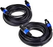 Bainiao 25 Ft Male Speakon to Speakon Cables, 12 Gauge AWG Audio Cord DJ Speaker Cable Wire with Twist Lock
