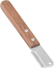 Dog Stripping Knife, Stainless Steel Combs Stripping Knife Grooming Tool, Non Slip Wooden Handle Grooming Tool, Hand Stripping Knife for Dogs and Cats