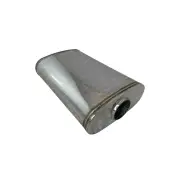 Redback 2 1/2" Megaflow Muffler - 9x4" Oval 14" Long O/C 304 Stainless Steel