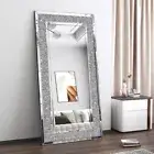 Oversize Glam Diamond Wall Mirror Bling Crushed Crystal Full Length Floor/ Wall
