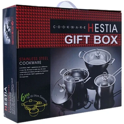 6PCS Stainless Steel Cookware Set – Casserole, Wok, Saucepan with Lids