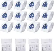 Vacuum Cleaner Bags Compatible with Miele FJM Hyclean 3D GN C2 C3 S2 S5 S8 S5211 S5210, 12PCS + 8 Filter