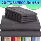 2000TC Bamboo Bed Sheet Set Fitted Sheet Ventilated Bed Single/Queen/King