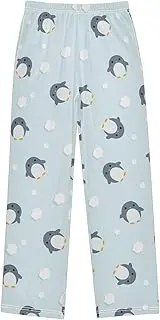 [ZZXXB] Penguin Snowball Boys Long Pants Soft Trousers Elastic Waist Kids Lounge Bottoms with Pockets S-XL