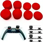 MaD Vision® 8er Set Ergonomische Thumb Grip Ersatz für PS5, PS4, Xbox Series X/S, Xbox One, Xbox One S/X, Switch Pro - Höhe, verschiedene Dicke 14, 8, 6 mm | Rot