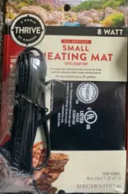 THRIVE 8 WATT SMALL HEATING MAT-ALL REPTILES-TERRARIUMS UP TO 20 GALLONS