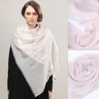 在飛比找momo購物網優惠-【ZANA】00%cashmere縷空編織圍巾(2款任選)