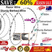 New 150m Barbed Wire Chain Fencing Vidaxl Nato Galvanised Steel Razor Barb Blade