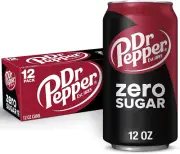 Dr Pepper Zero Sugar Soda, 355Ml X 12 Pack