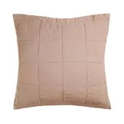 Bambury French Flax Linen Quilted Tea Rose European Pillow Sham