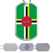 Dominica Flag Military Dog Tag Necklace - Customized - Tag-Z