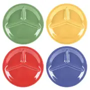 G.E.T. CP-10-MIX Diamond Color Mix Melamine 10.25" dia. 3-Compartment Plate