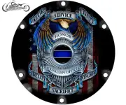 2004+ HARLEY DAVIDSON SPORTSTER 883 1200 DERBY CLUTCH COVER THIN BLUE LINE