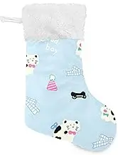 Amooorous Cartoon Cute Dalmatian Bow Trendy Christmas Stockings Family Stocking with Plush Cuff Xmas Stockings Big Christmas Decor for Kitchen Stairs Classroom