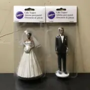 Cake Toppers African American Classic Bride with Tiara And Groom New NIP