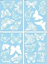 Daseeme 4 Sheets Anti-Collision Window Stickers DIY Butterfly Theme Window Clings Removable PVC Glass Stickers for Bird Strikes