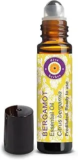Deve Herbes Bergamot Essential Oil (Citrus bergamia) Pre Diluted Ready to Use Roll-on Blend for Aromatherapy and Topical Skin Application for Kids and Adults 10ml (0.33 oz)