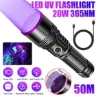 365nm UV Ultraviolet Light 20W LED Flashlight BlackLight Inspection Lamp Torch