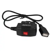 2X 24Hours 5V 3A USB Car Cable Hardwire Kit with Switch 0.5Meter Wire for2225