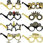 Happy New Year Glasses | 8X Paper Sunglasses New Year Eyeglass,Lightweight Event Glasses Frames, Photography Decor, Happy New Year Decorations for Kids