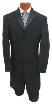 New Boys Size 4 Black Tuxedo Frock Coat Jacket Victorian Halloween Steampunk