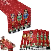 5Pcs Nutcracker Place Mats Carton Soldier Table Mats for Christmas Dining Table Party-Style 1