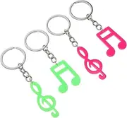 [OATIPHO] 4pcs Acrylic Music Note Keychain Mic Fashionable Decorative Pendant for Present
