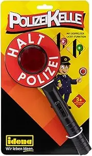 Idena 40159 Police Trowel with Light Function in Green and Red, Approx. 24 cm, Suitable for Children from 3 Years