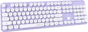 UBOTIE Dual Mode Colorful Wireless Keyboard, Bluetooth and USB Receiver Retro Typewriter Round Keycaps Keyboard Support Multi Devices for PC Laptop Tablet Phones