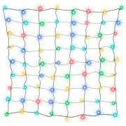 Gemmy Orchestra of Lights 72 Multicolor LED Net Lights with Green Wire