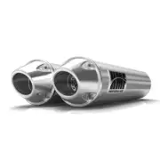 HMF Performance Brushed Dual Slip On Exhaust Euro Cap Polaris RZR XP Turbo