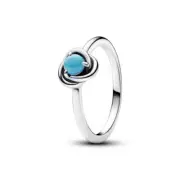 Pandora Turquoise Blue Eternity Circle Ring 192993C12 Size 6 - 52