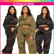 Women's Floral Active Zip Up Cord Lock Top Pants Set??Shirt Thermal Long Sleeve