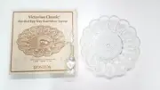 ONEIDA Vintage Hobnail Dunkirk Crystal Glass Deviled Egg Dish Silverplated Spoon