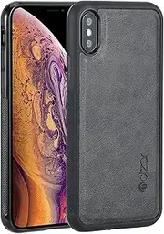 molzar GripBig Series for iPhone Xs and iPhone X Case, Built-in Metal Plate for Magnetic Mount, Wireless Charging Support, Compatible with iPhone Xs/X, Black/Black