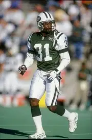 Cornerback Aaron Glenn of the New York Jets in action 1998 Old Photo