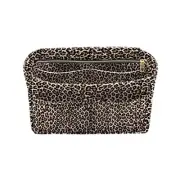Felt Purse Bag Organizer Insert with zipper Bag Tote Slender Large B-Leopard2