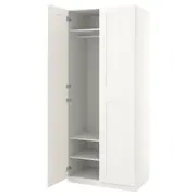 PAX / GRIMO wardrobe combination, white/white, 100x60x236 cm