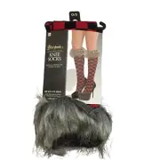 Storybook Red Riding Hood Knee Socks OSFM Faux Fur
