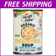 Wholesome Organic Chicken Rice Soup, Low Sodium - 15 Oz (12 Pack) for Families