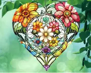 10" Flowers Heart Shaped Hanging Wind Spinner Yard Decor Kinetic hrtws007