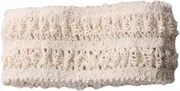 Headband Lace Wedding Stretchy Trim Cotton Crafting Sewing Ribbon Ruffled Wide Crafts DIY Elastic Fabric Style Beige