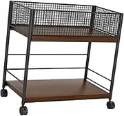 Leefasy Under Desk Storage Unit for Craft and Clothing Organization, Mesh Shelf for Kids Room and Dorm, Black with Wheel, as described